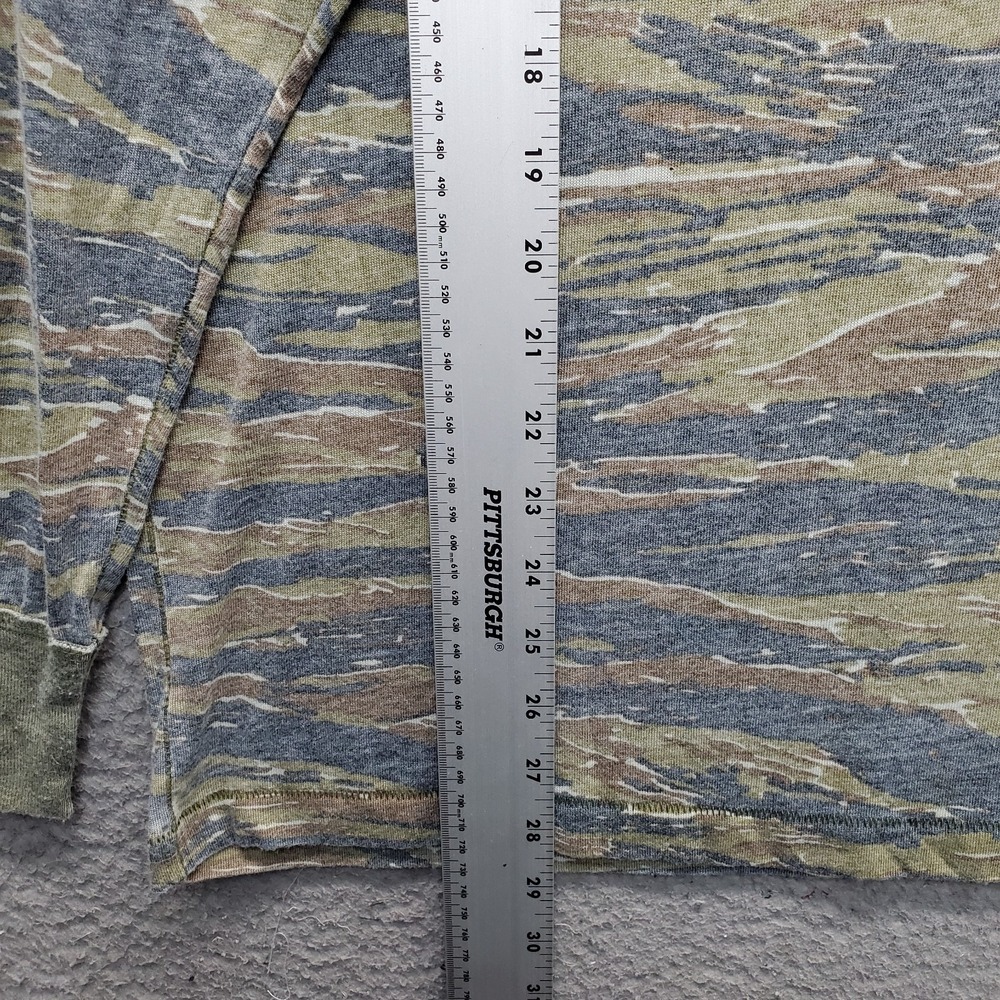 Free People T-Shirt Womens Small Multi Burnout Tiger Combo Oversized Long Sleeve - Picture 3 of 10